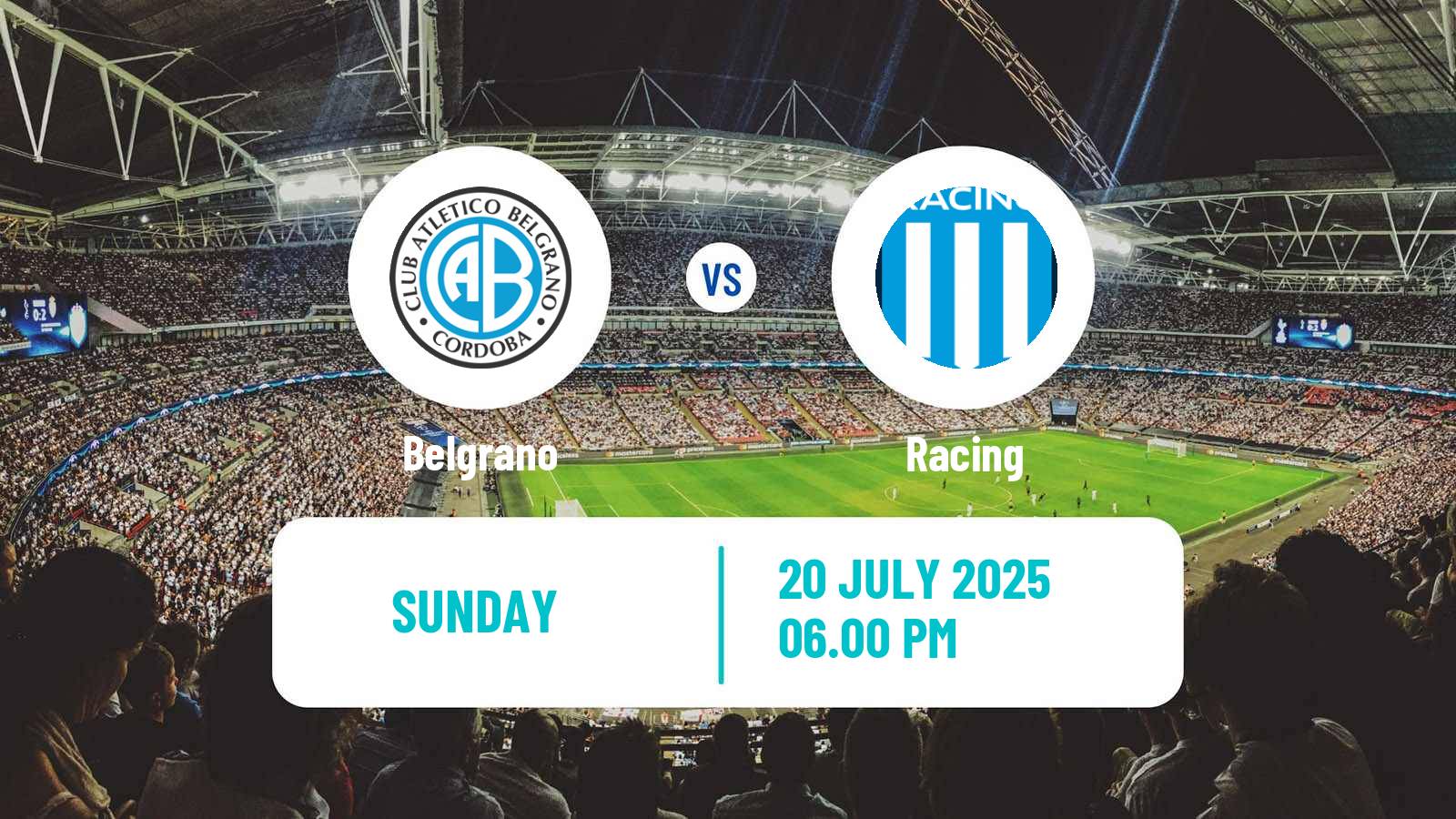 Soccer Argentinian Liga Profesional Belgrano - Racing