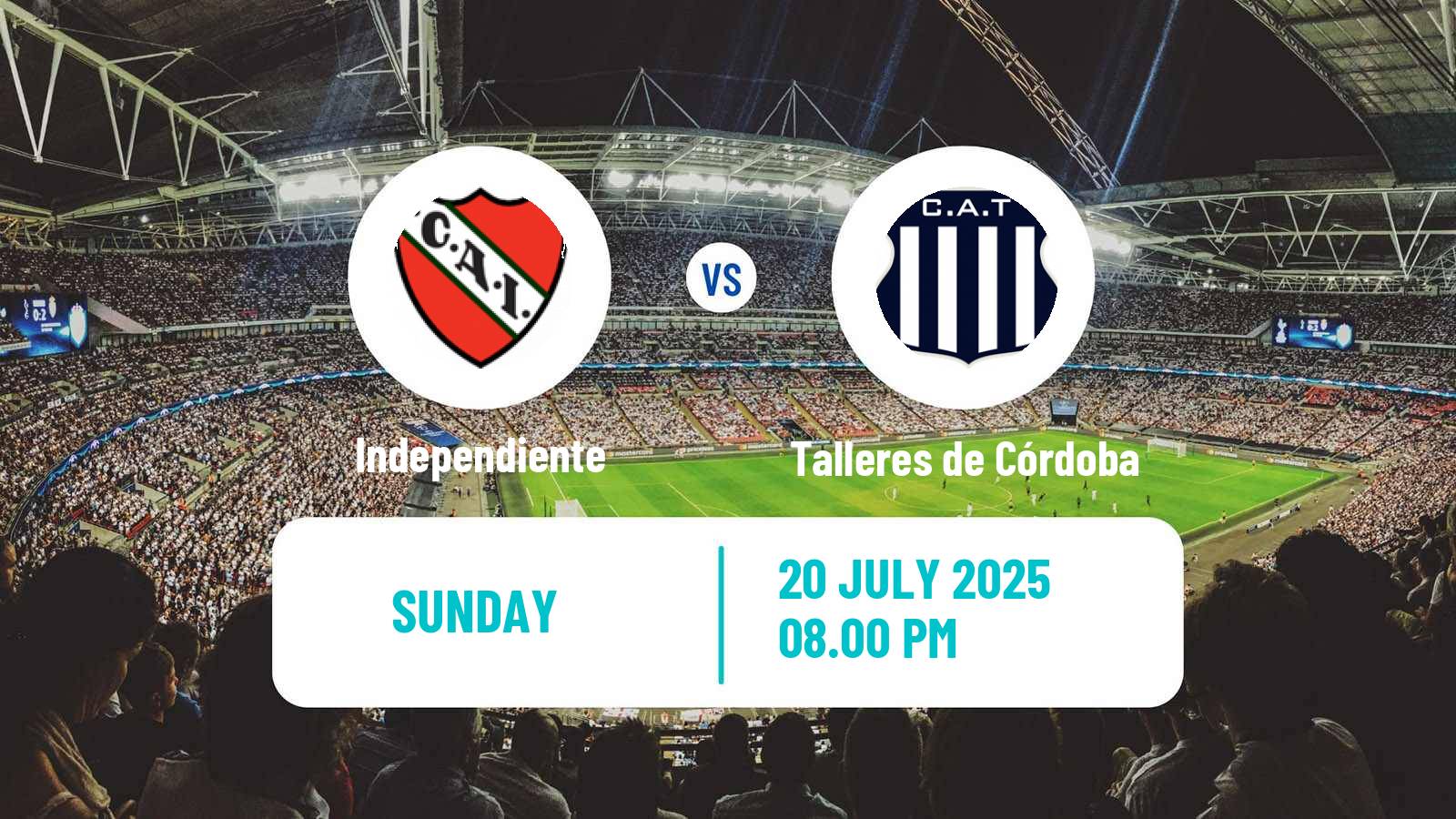 Soccer Argentinian Liga Profesional Independiente - Talleres de Córdoba
