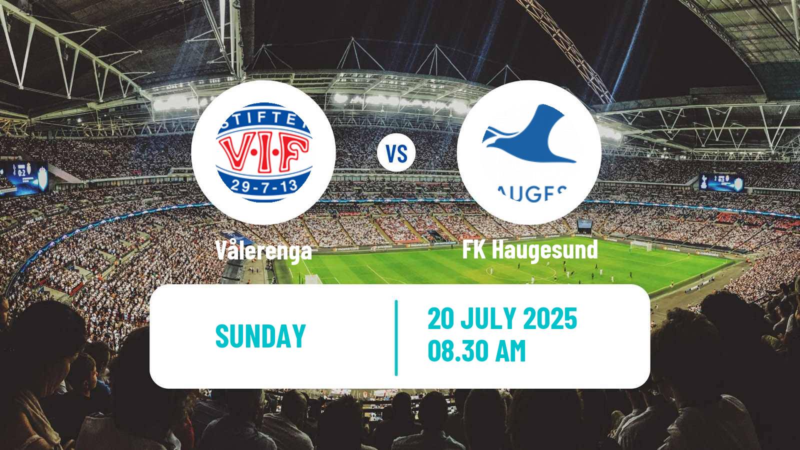 Soccer Norwegian Eliteserien Vålerenga - Haugesund