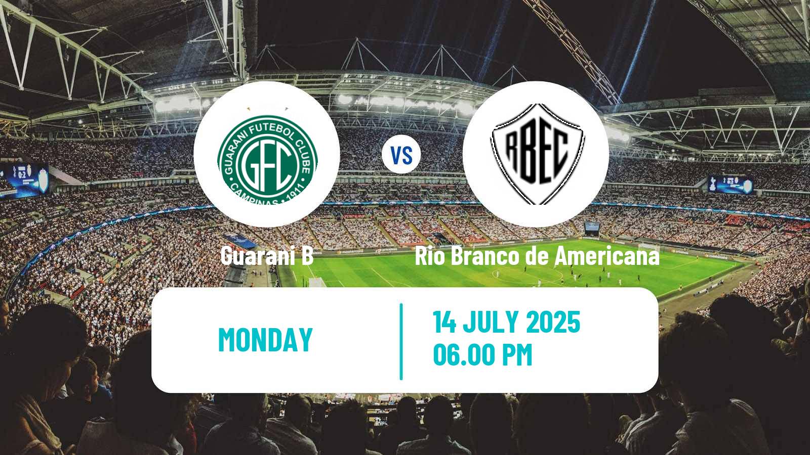Football Brazilian Copa Paulista Guarani B - Rio Branco de Americana