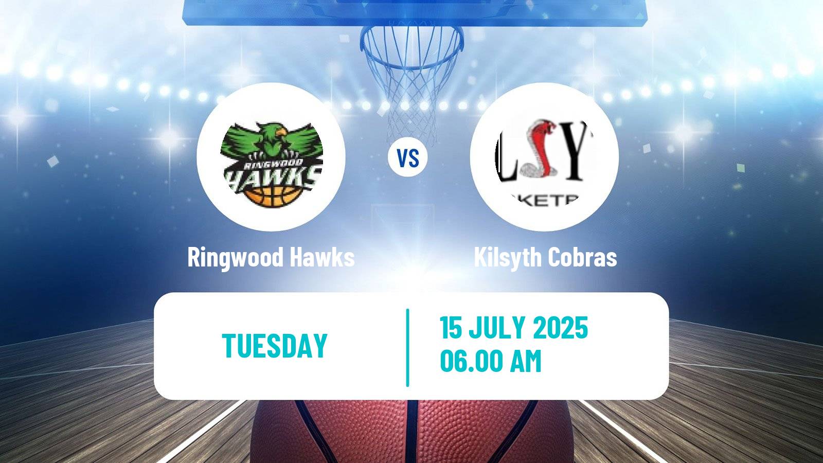Basketball Australian NBL1 South Ringwood Hawks - Kilsyth Cobras
