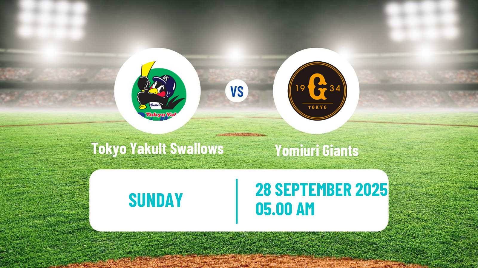 Baseball NPB Tokyo Yakult Swallows - Yomiuri Giants