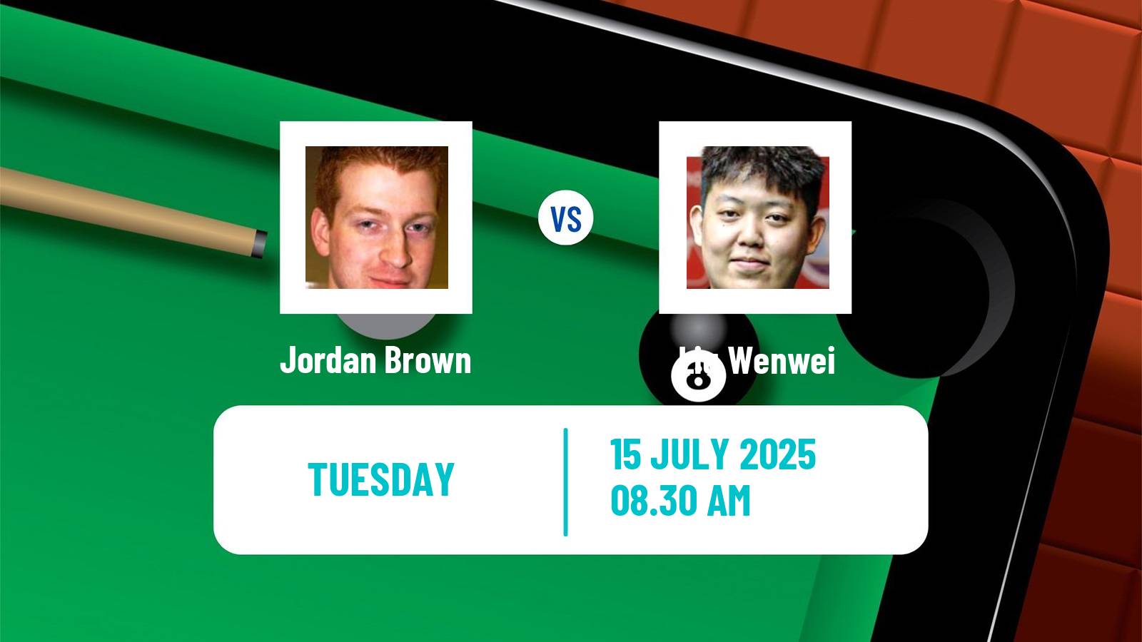 Snooker Championship League Jordan Brown - Liu Wenwei
