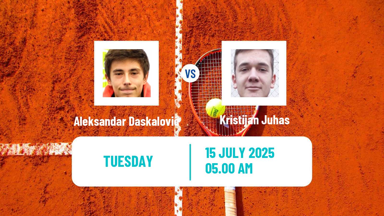 Tennis ITF M15 Kursumlijska Banja 11 Men Aleksandar Daskalovic - Kristijan Juhas