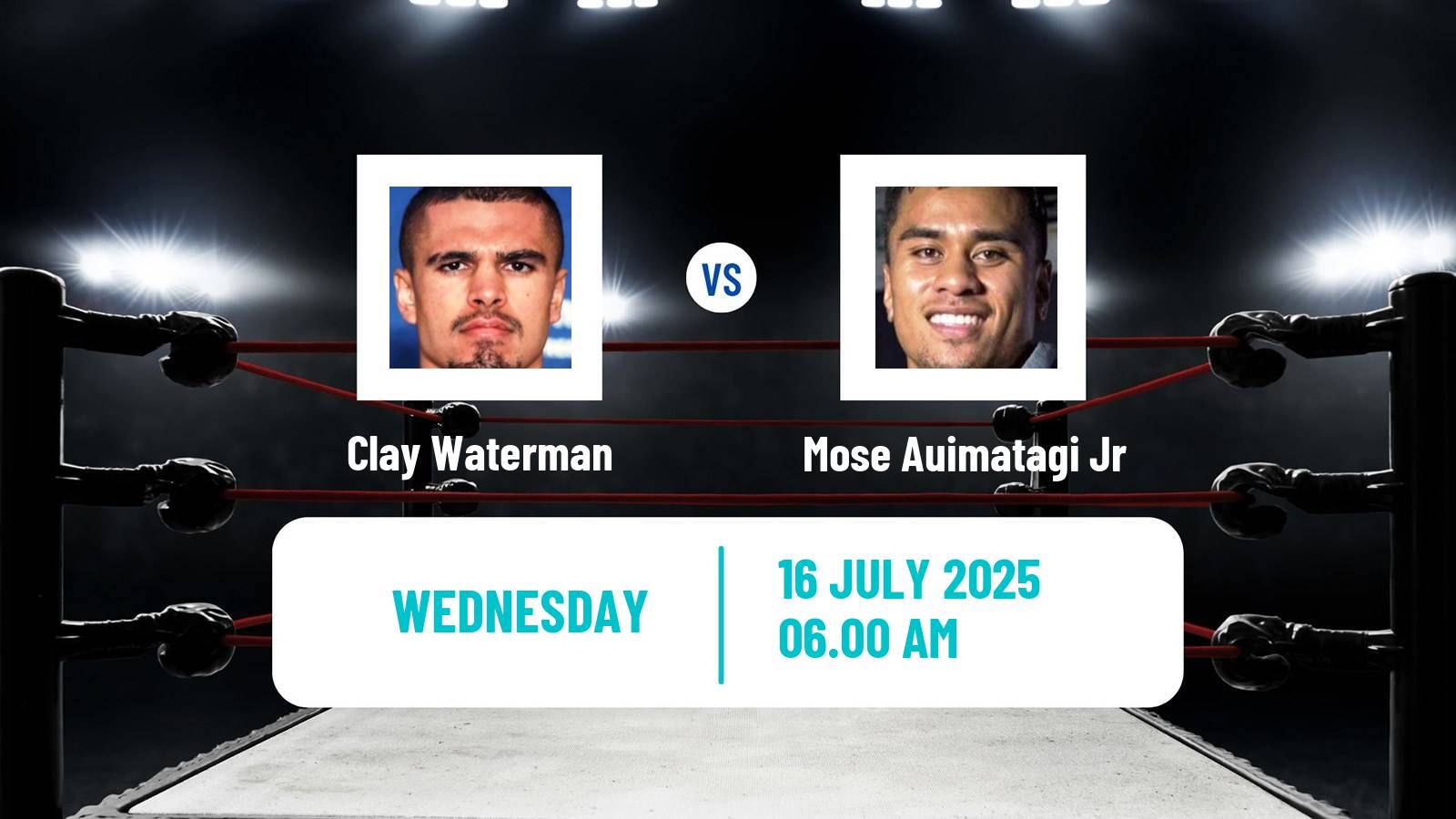 Boxing Light Heavyweight Men Others Matches Clay Waterman - Mose Auimatagi Jr