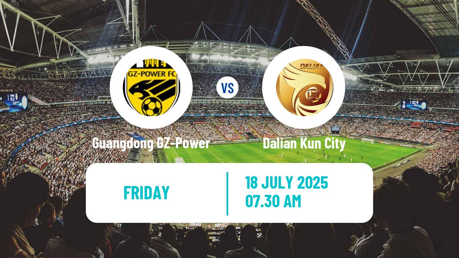 Football Chinese Jia League Guangdong GZ-Power - Dalian Kun City
