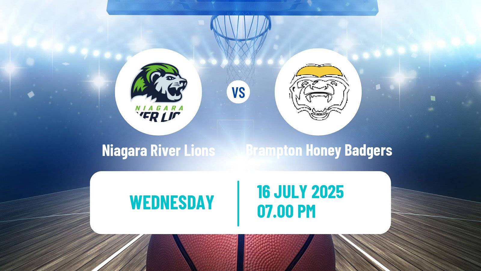 Basketball Canadian CEBL Niagara River Lions - Brampton Honey Badgers