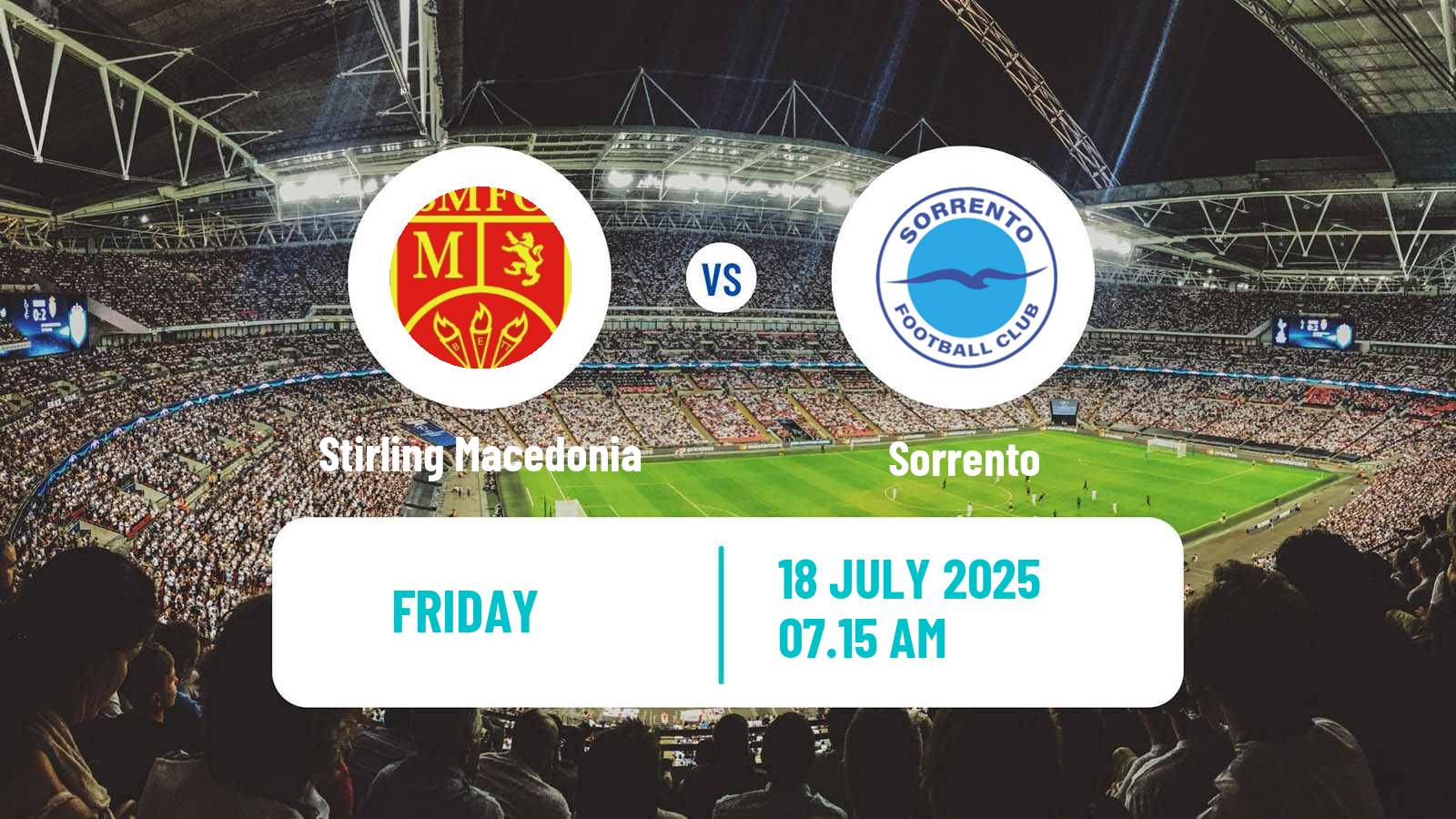 Football Australian NPL Western Australia Stirling Macedonia - Sorrento