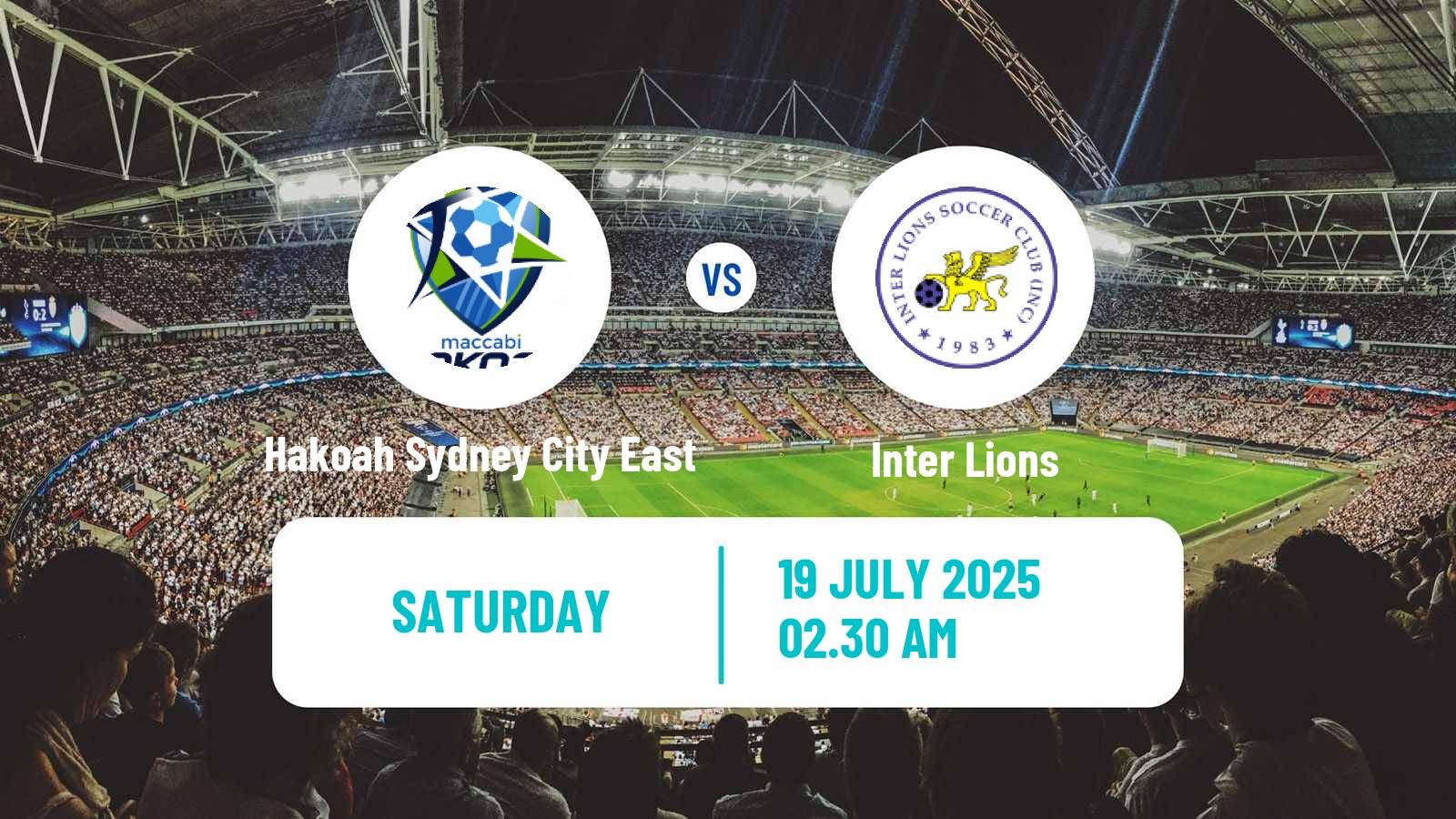 Football Australian NSW League One Hakoah Sydney City East - Inter Lions