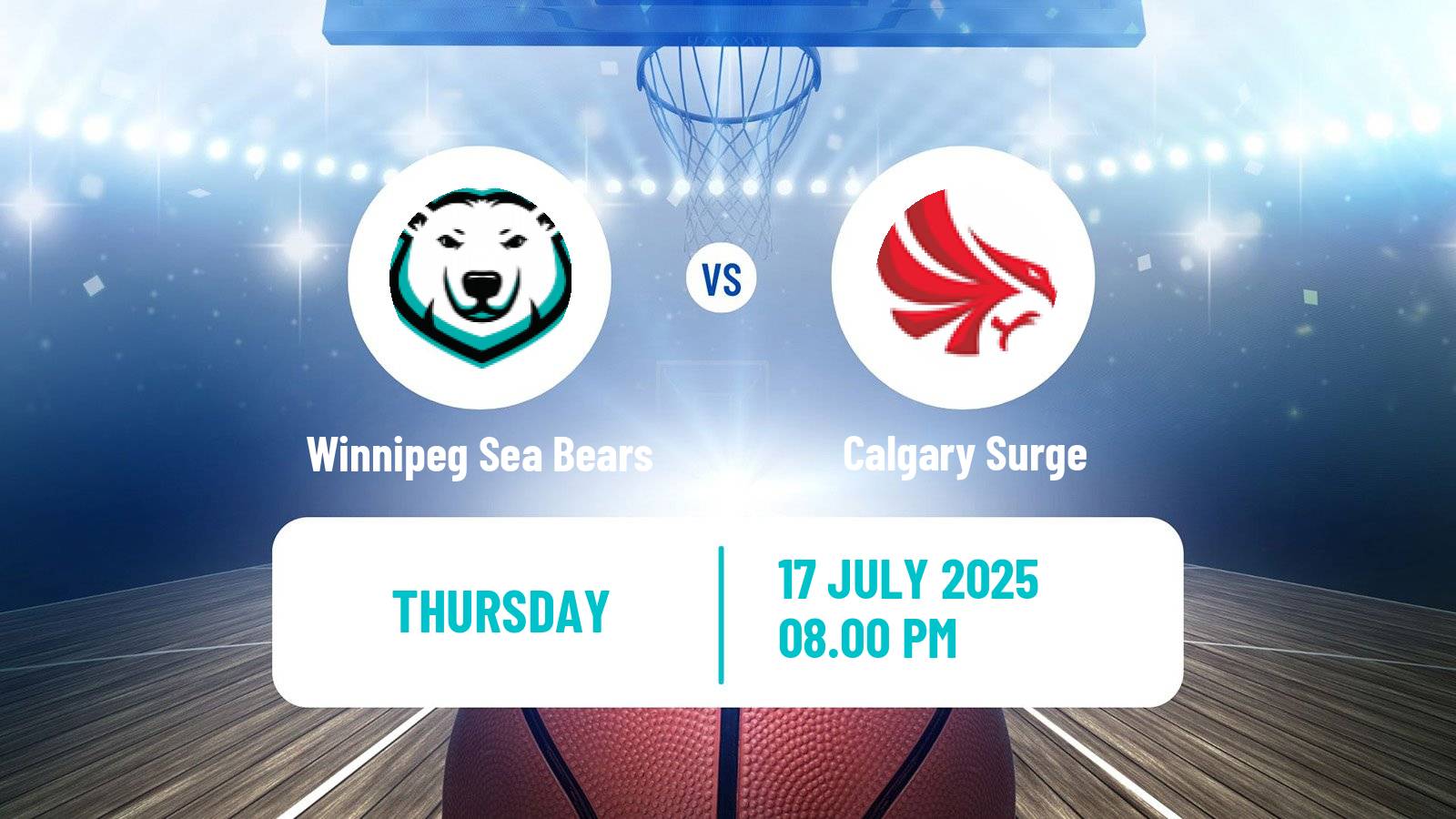 Basketball Canadian CEBL Winnipeg Sea Bears - Calgary Surge