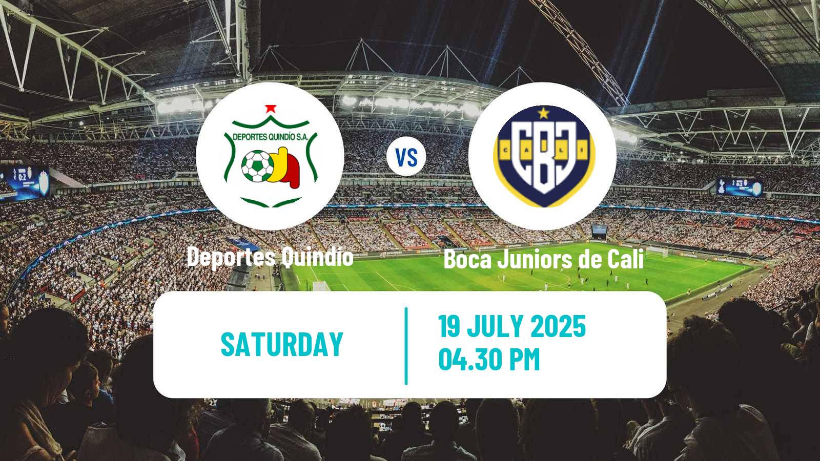 Football Colombian Primera B Deportes Quindío - Boca Juniors de Cali