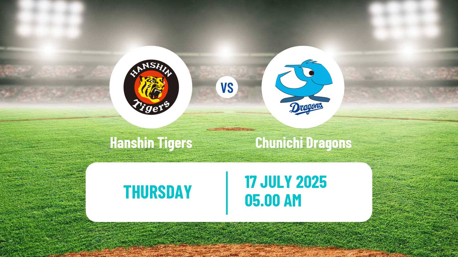 Baseball NPB Hanshin Tigers - Chunichi Dragons