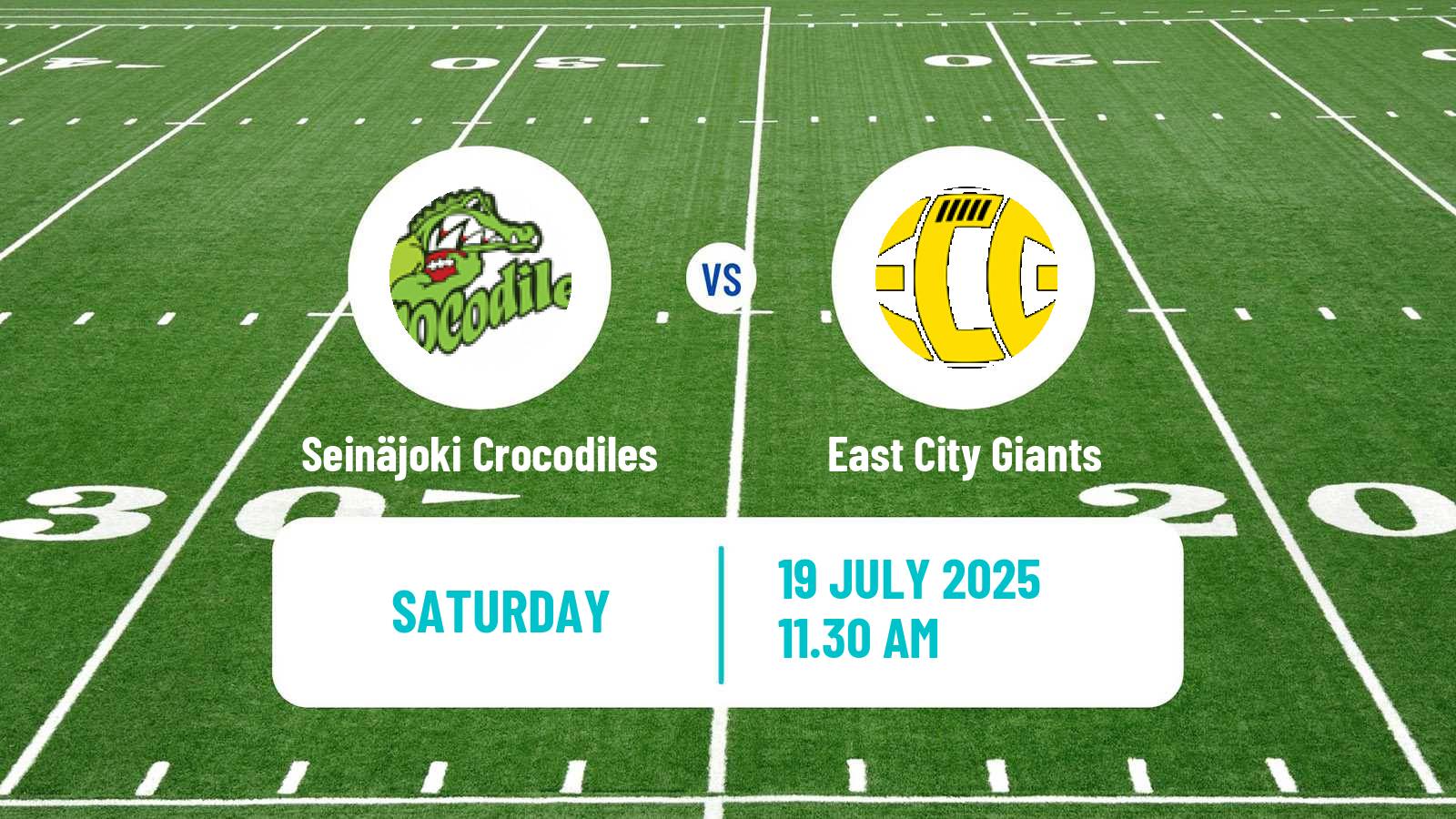 American football Finnish Vaahteraliiga Seinäjoki Crocodiles - East City Giants