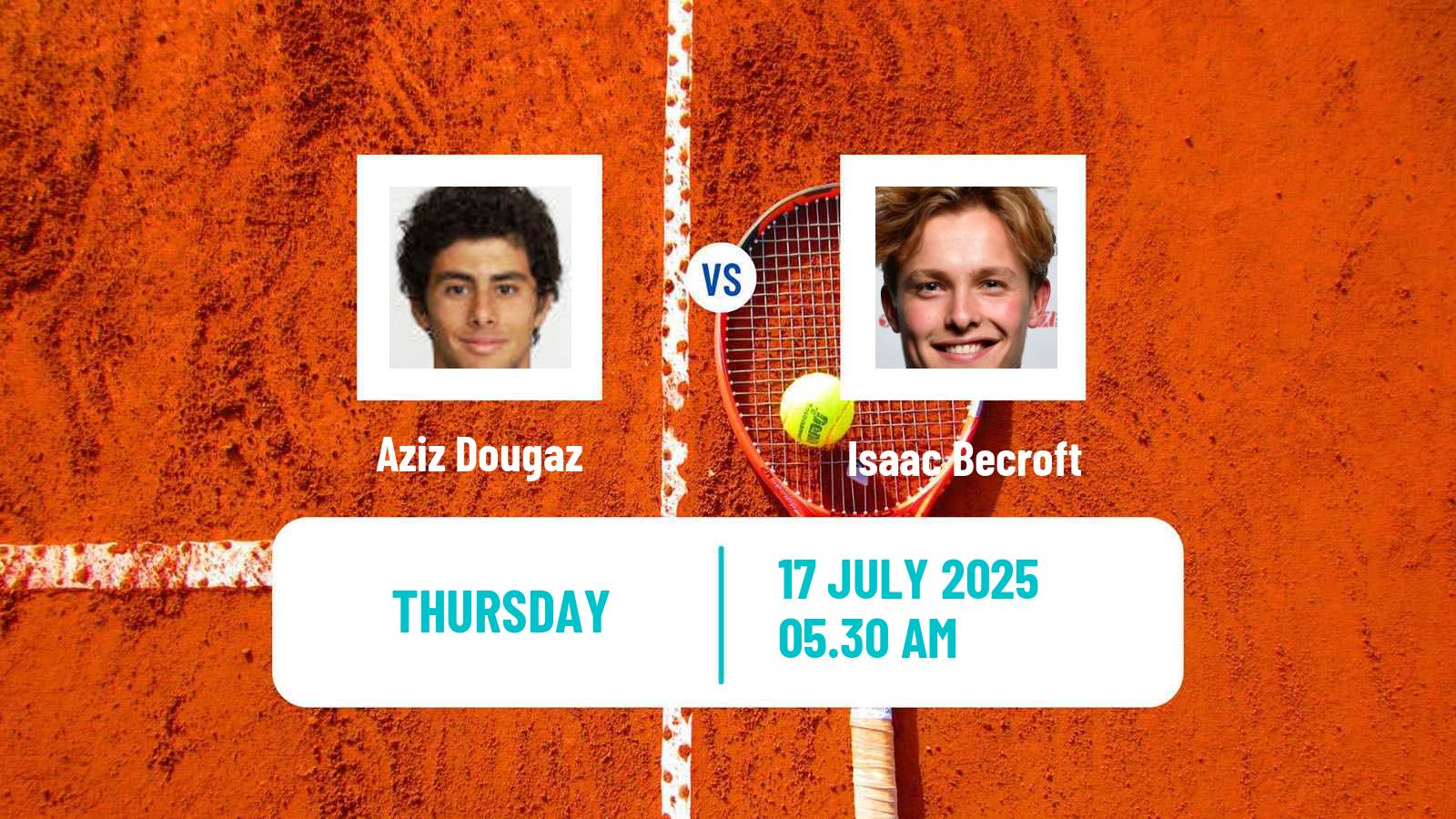 Tennis ITF M15 Monastir 28 Men Aziz Dougaz - Isaac Becroft