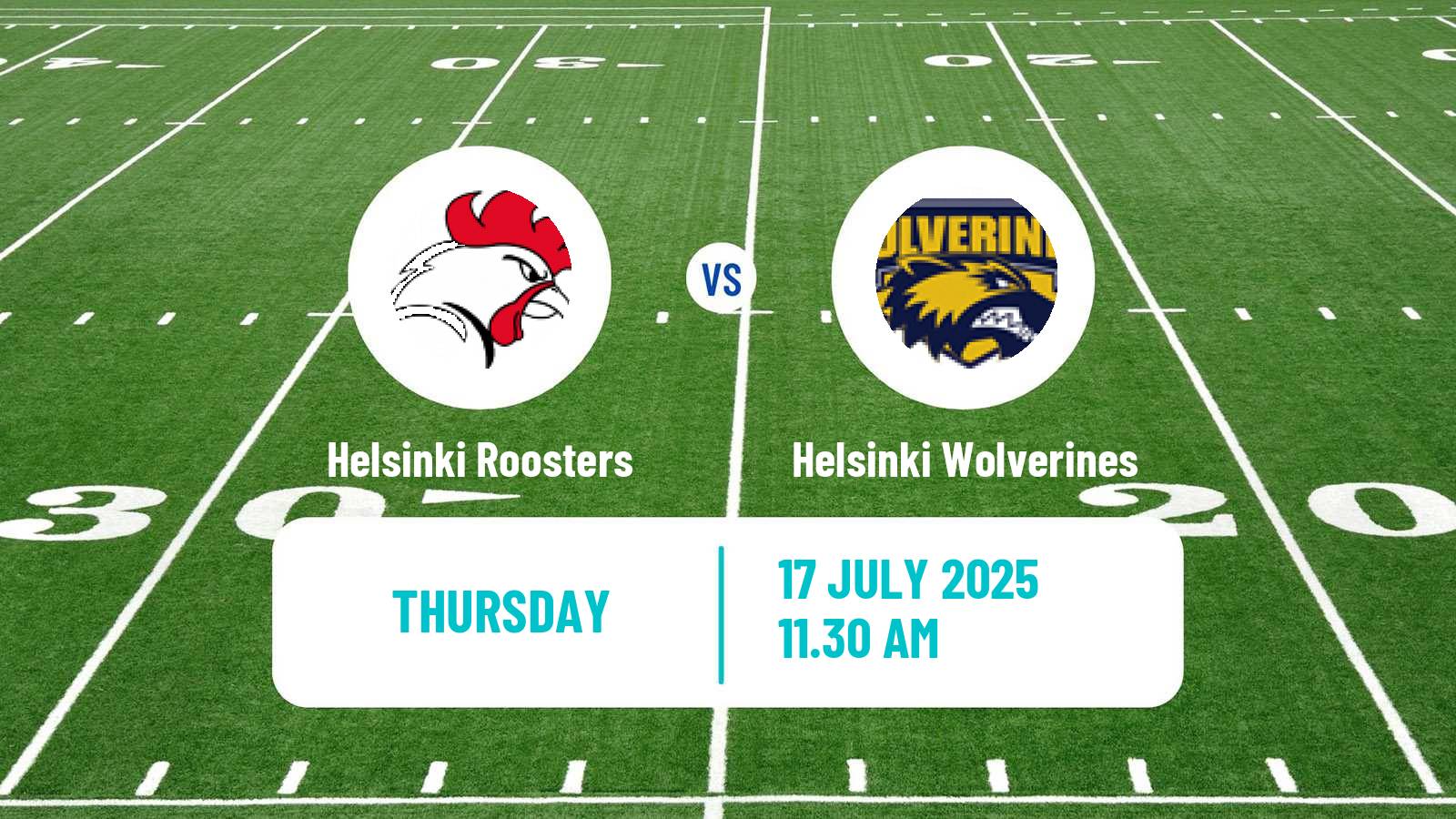 American football Finnish Vaahteraliiga Helsinki Roosters - Helsinki Wolverines