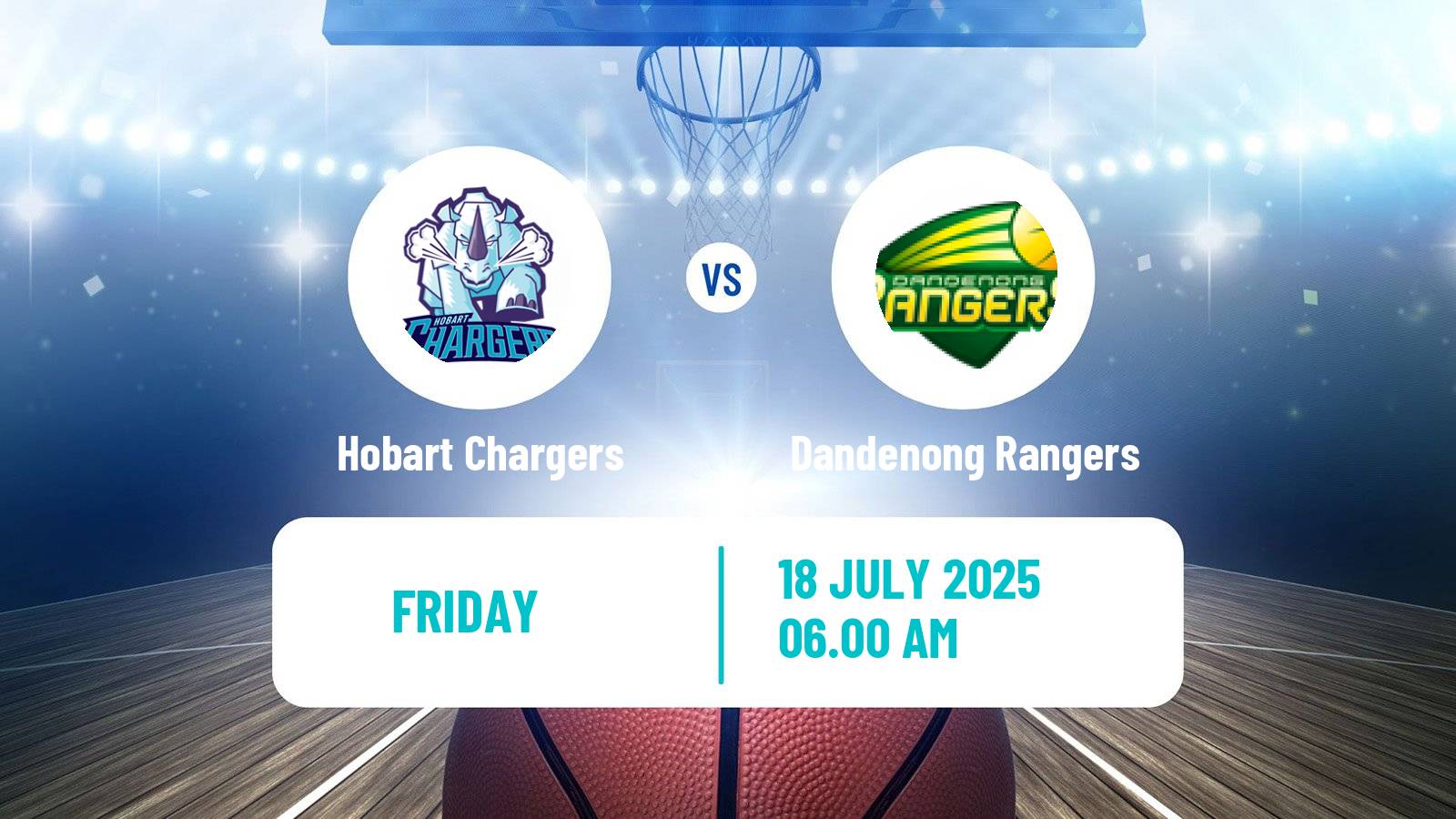 Basketball Australian NBL1 South Hobart Chargers - Dandenong Rangers