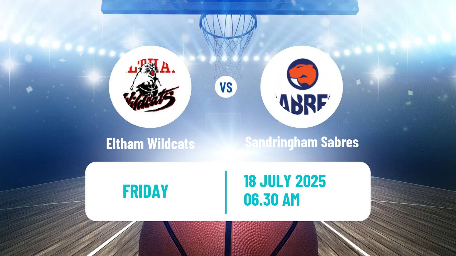 Basketball Australian NBL1 South Eltham Wildcats - Sandringham Sabres