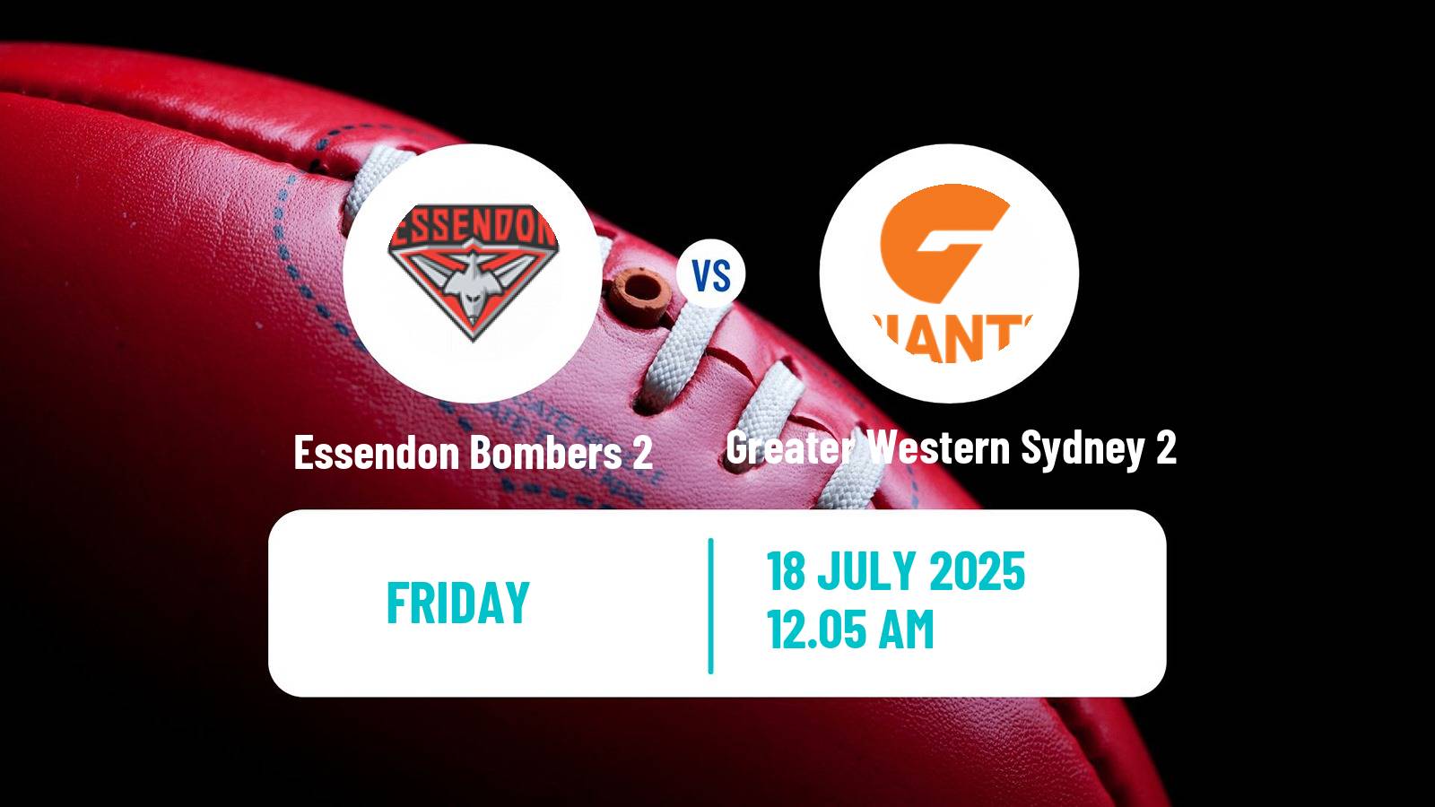 Aussie rules VFL Essendon Bombers 2 - Greater Western Sydney 2