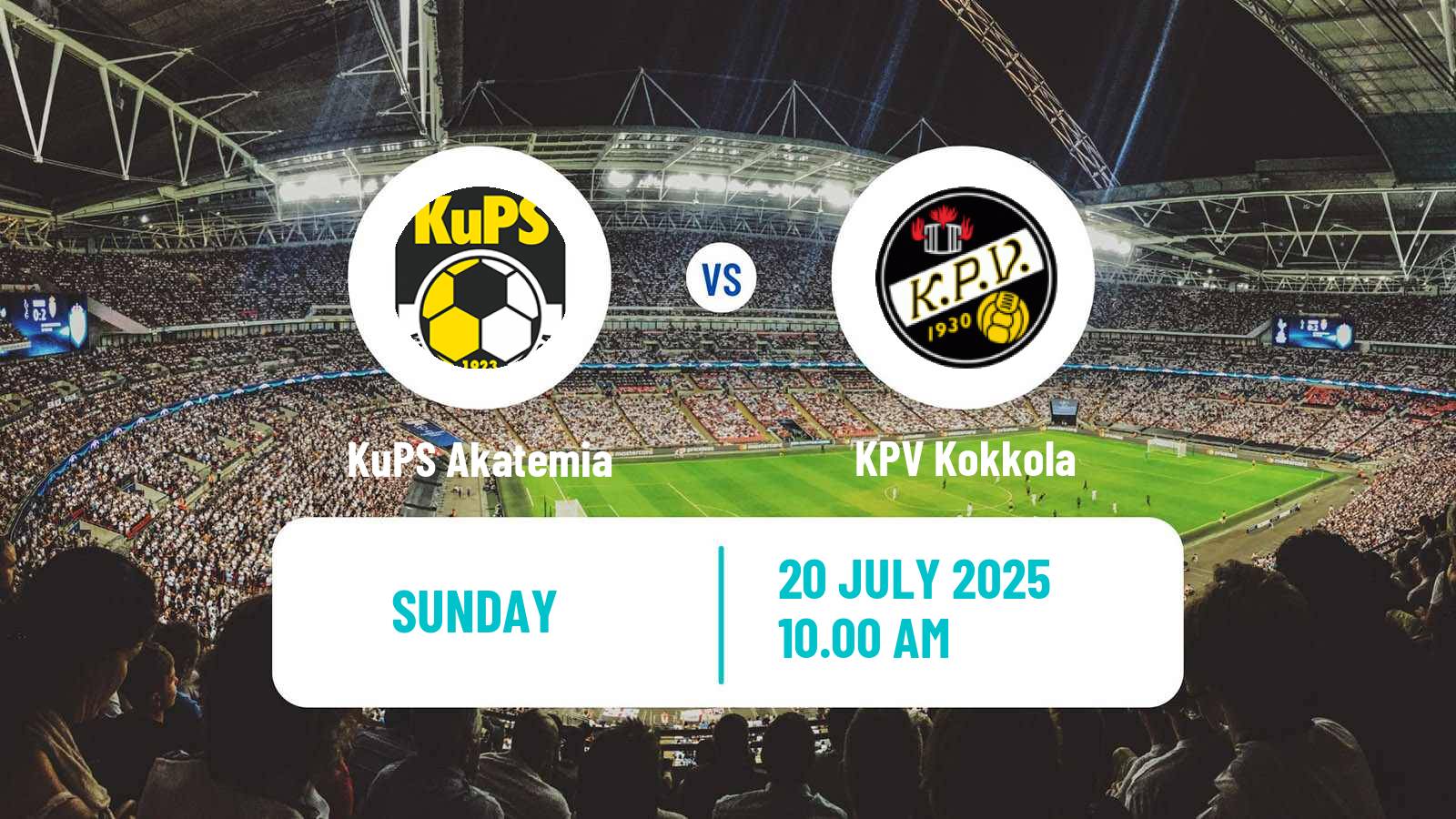 Football Finnish Ykkonen KuPS Akatemia - KPV Kokkola