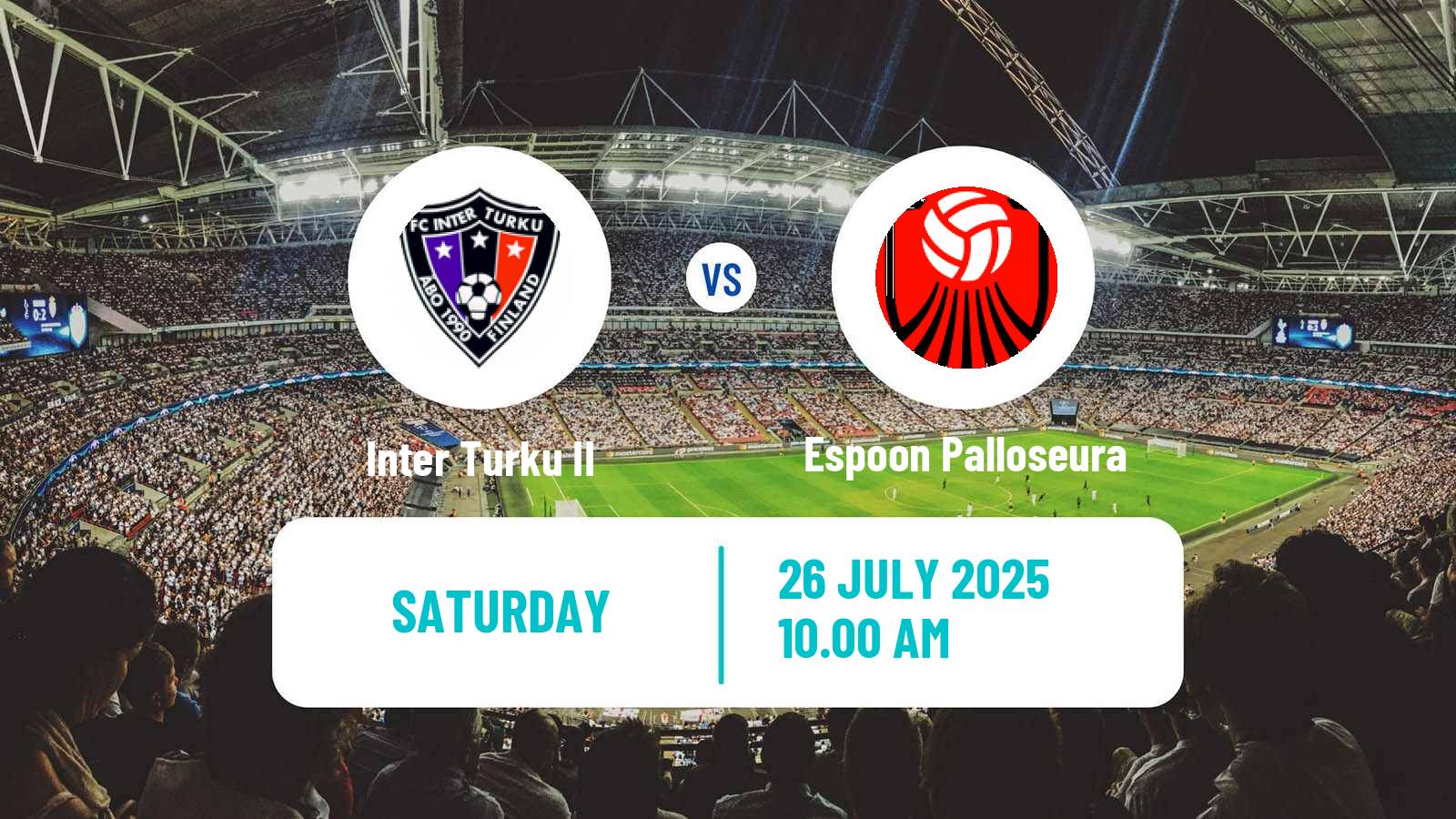 Football Finnish Ykkonen Inter Turku II - Espoon Palloseura