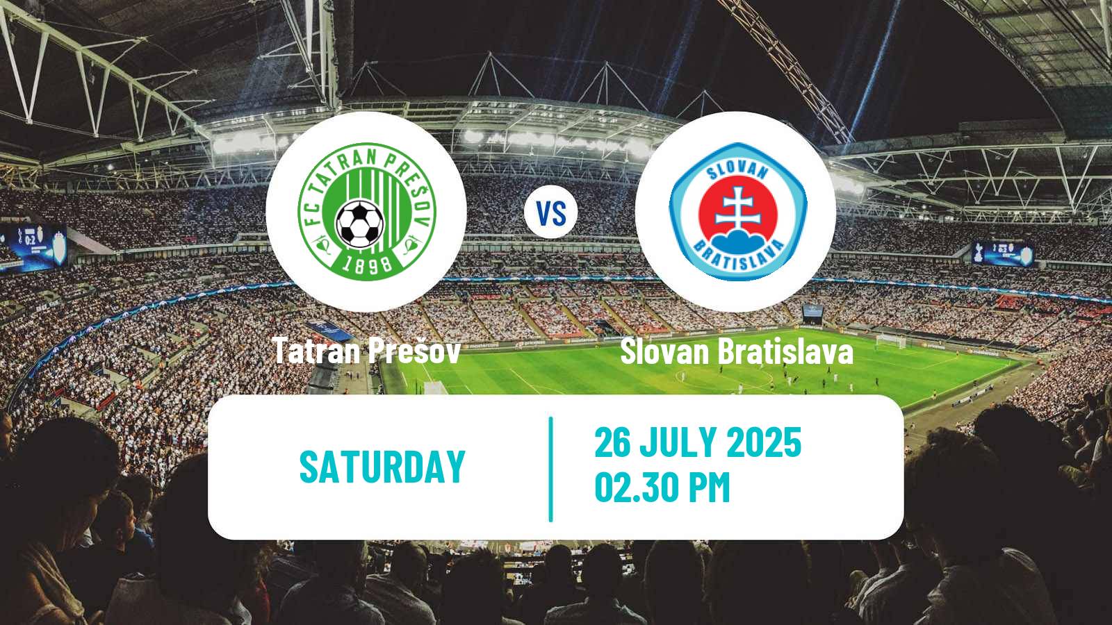 Football Slovak Superliga Tatran Prešov - Slovan Bratislava