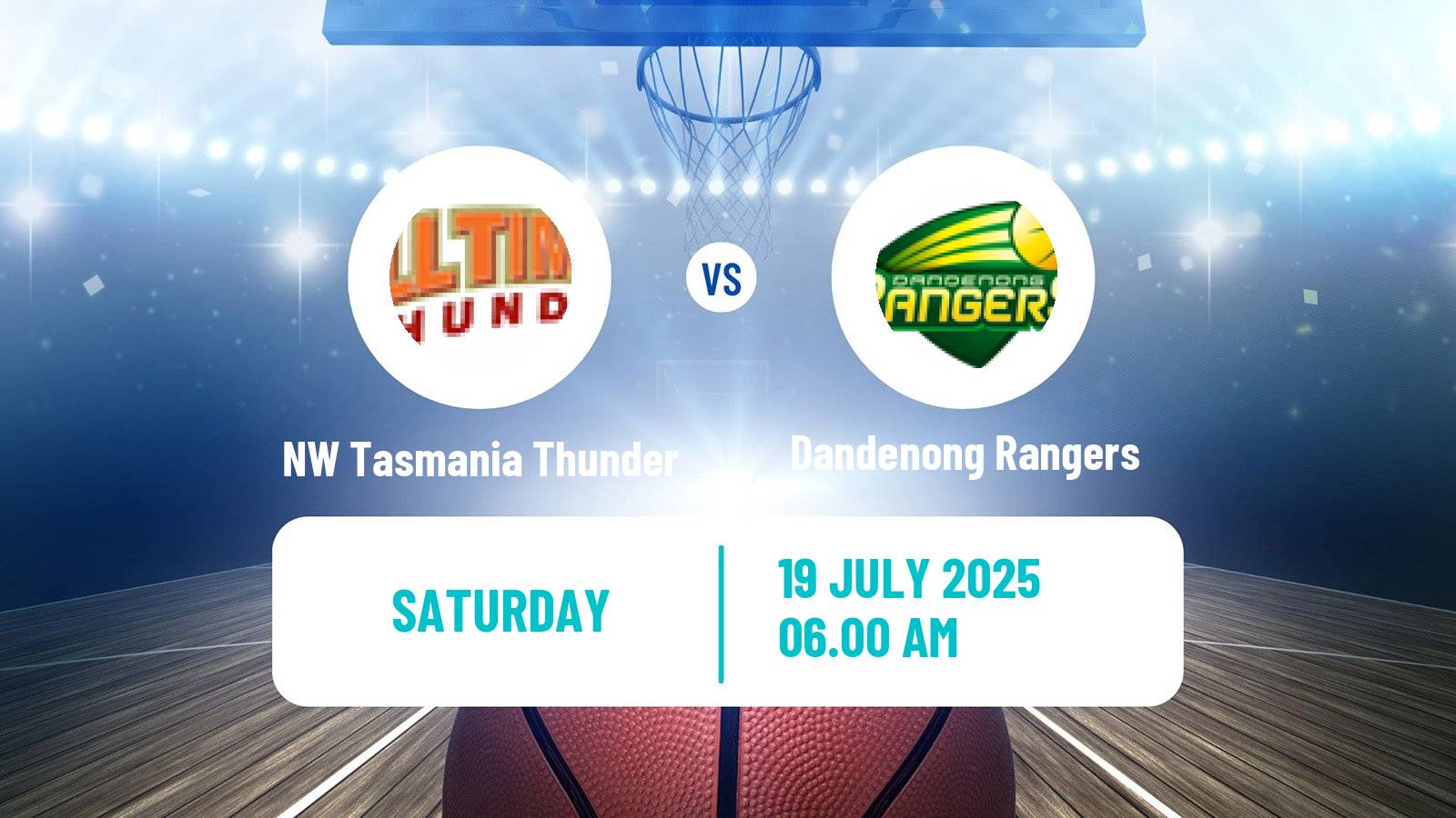 Basketball Australian NBL1 South NW Tasmania Thunder - Dandenong Rangers