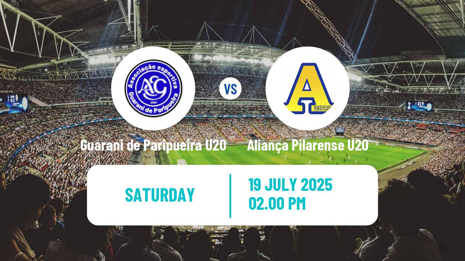 Football Brazilian Alagoano U20 Guarani de Paripueira U20 - Aliança Pilarense U20