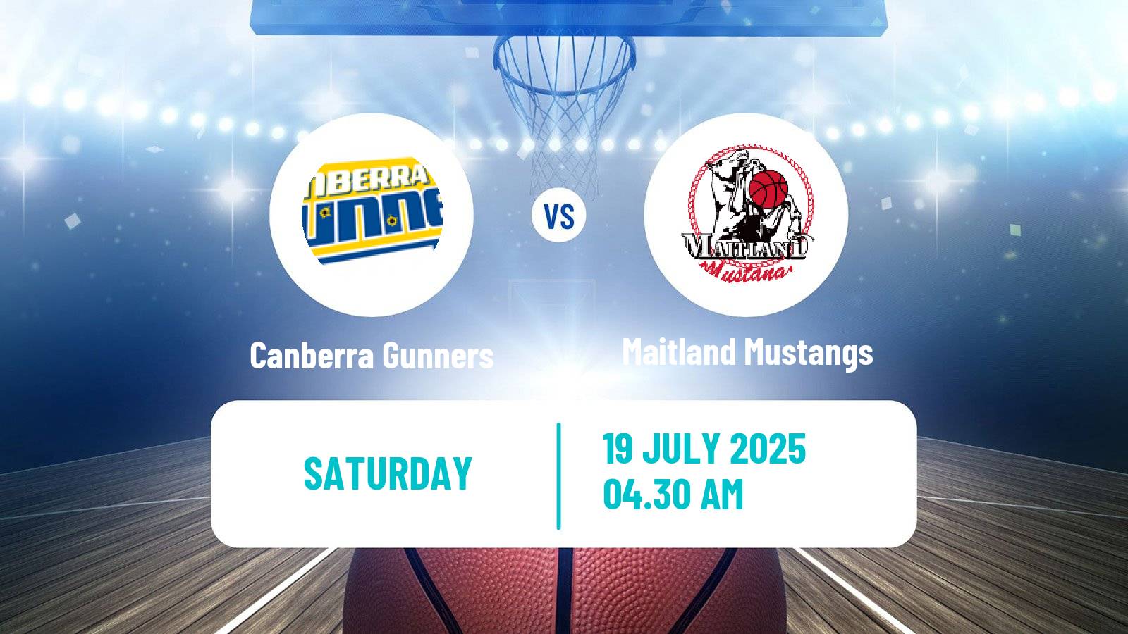 Basketball Australian NBL1 East Canberra Gunners - Maitland Mustangs