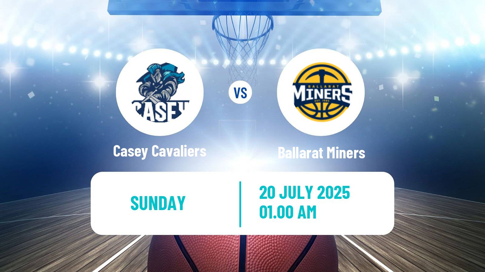 Basketball Australian NBL1 South Casey Cavaliers - Ballarat Miners