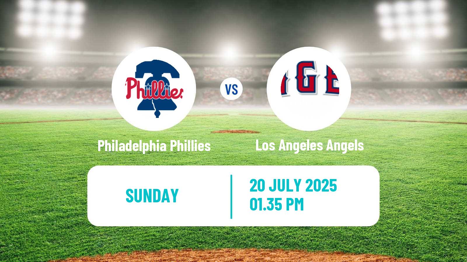 Baseball MLB Philadelphia Phillies - Los Angeles Angels