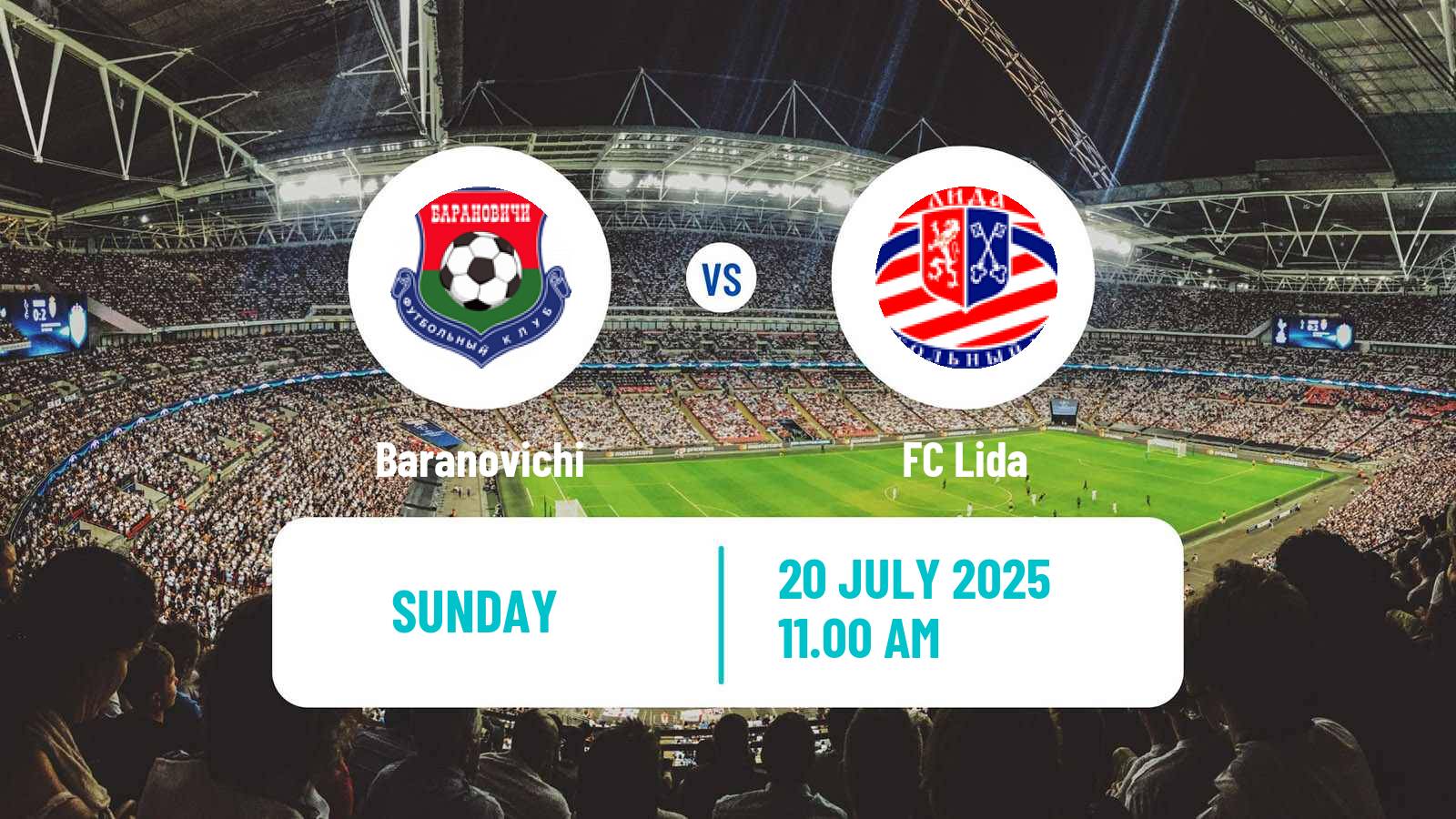 Football Belarusian Pershaya Liga Baranovichi - Lida