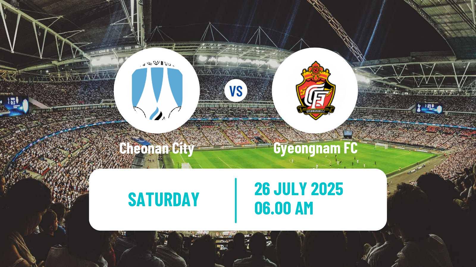 Football South Korean K-League 2 Cheonan City - Gyeongnam