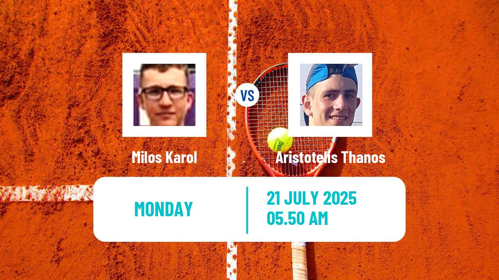 Tennis Tampere Challenger Men Milos Karol - Aristotelis Thanos