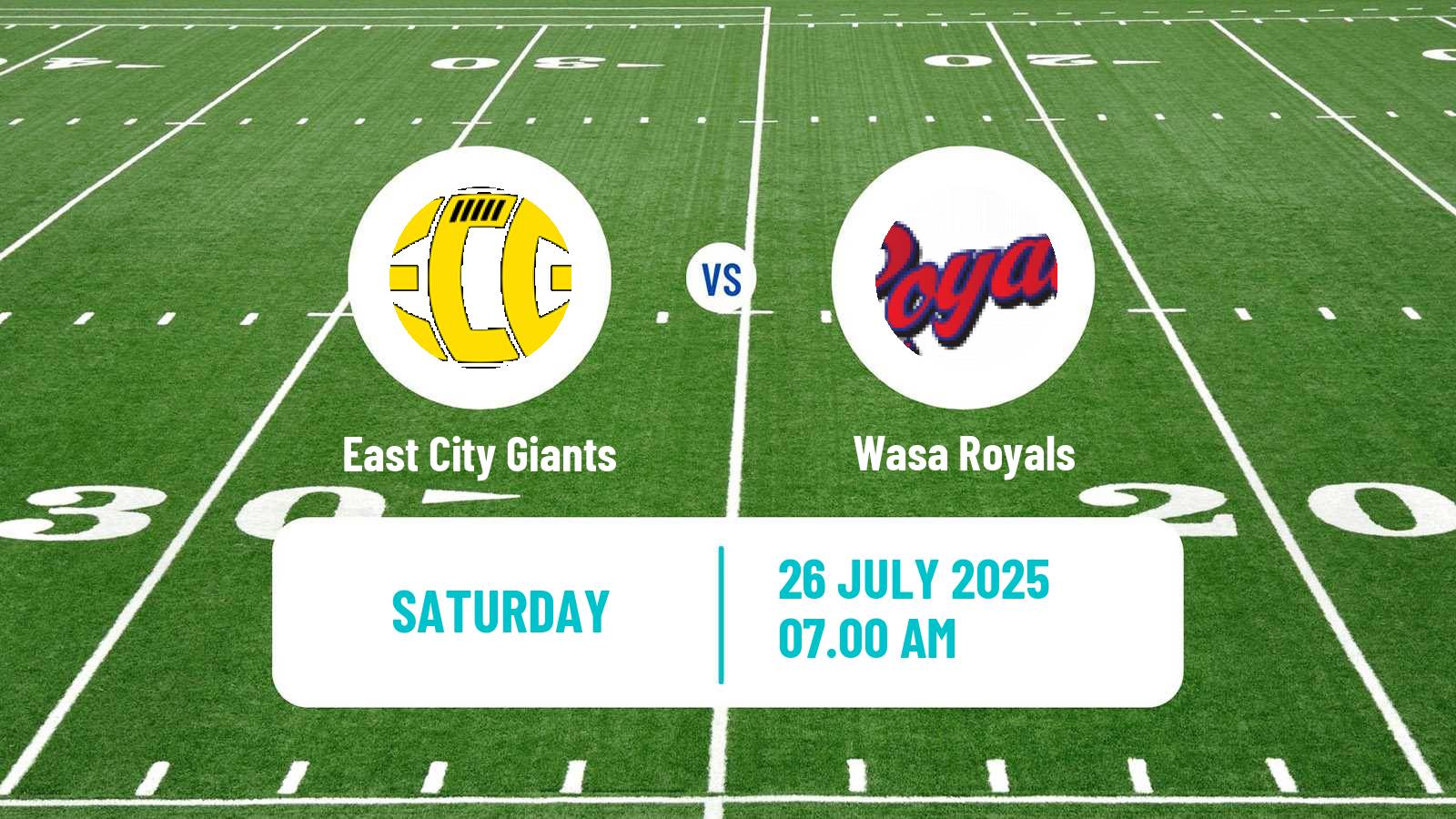 American football Finnish Vaahteraliiga East City Giants - Wasa Royals