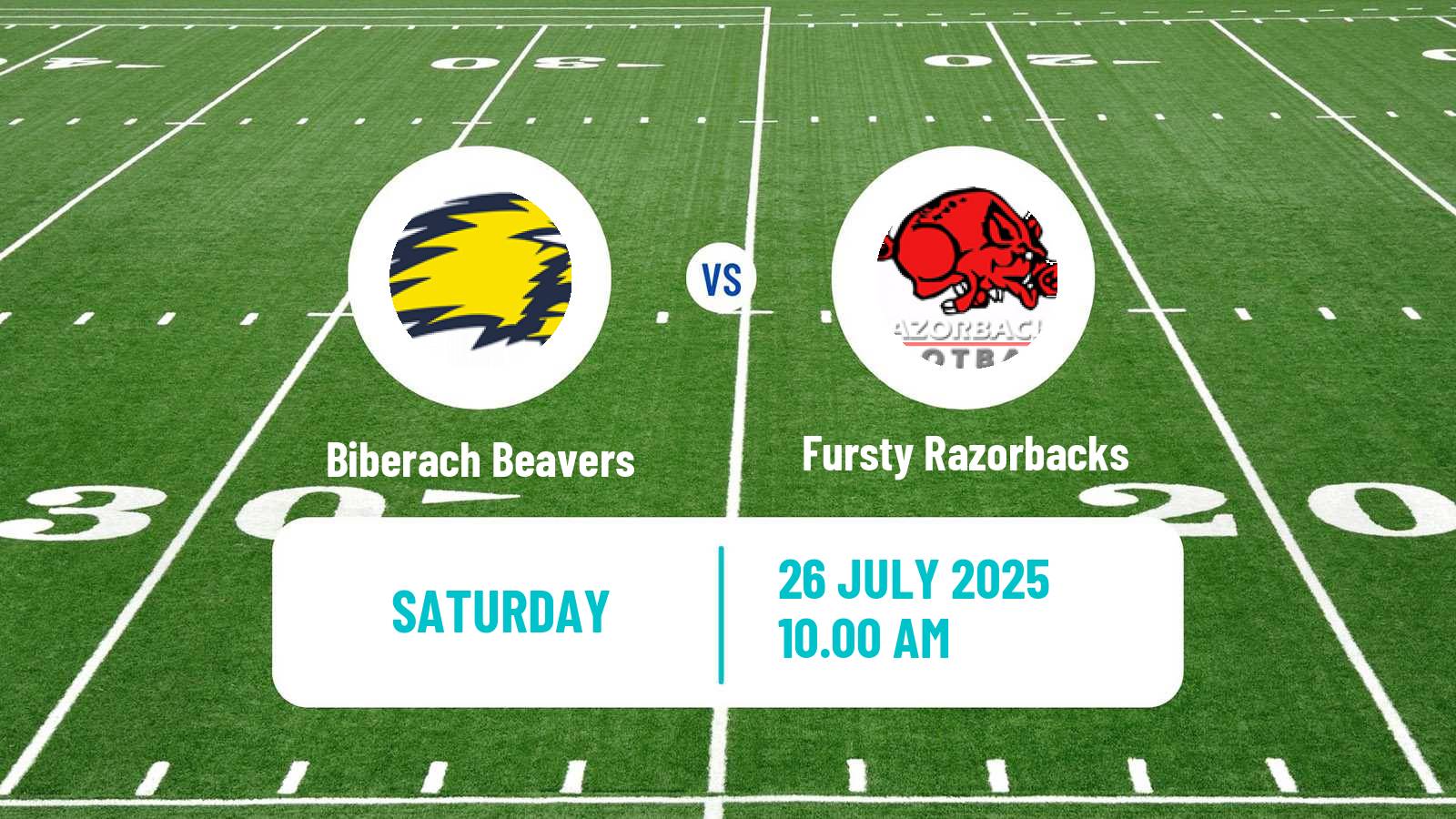 American football German GFL 2 Biberach Beavers - Fursty Razorbacks