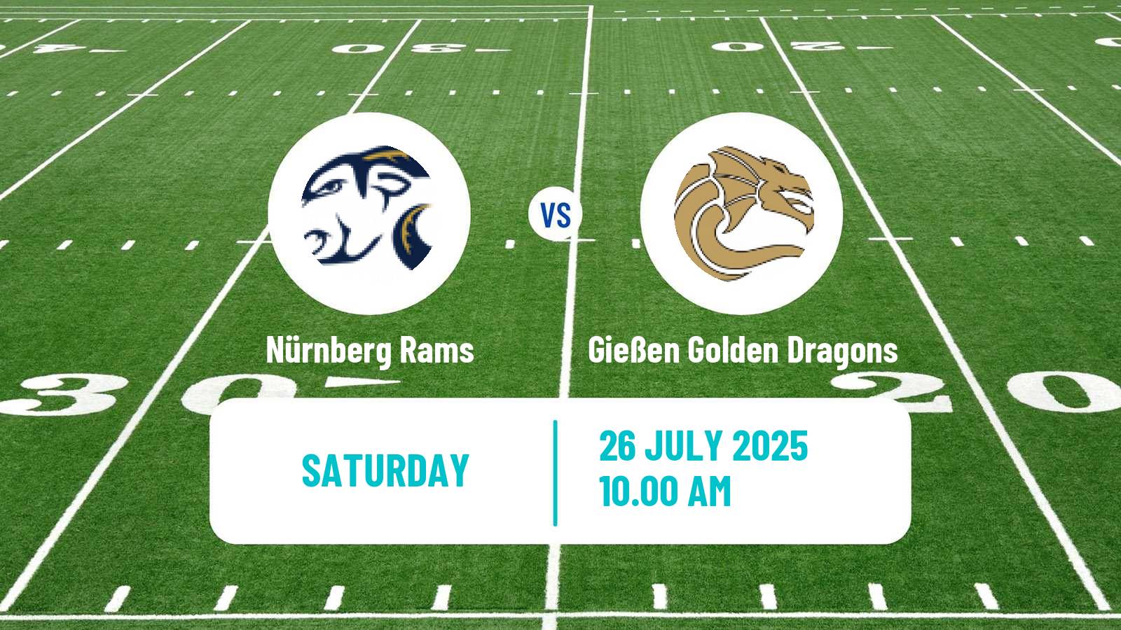 American football German GFL 2 Nürnberg Rams - Gießen Golden Dragons
