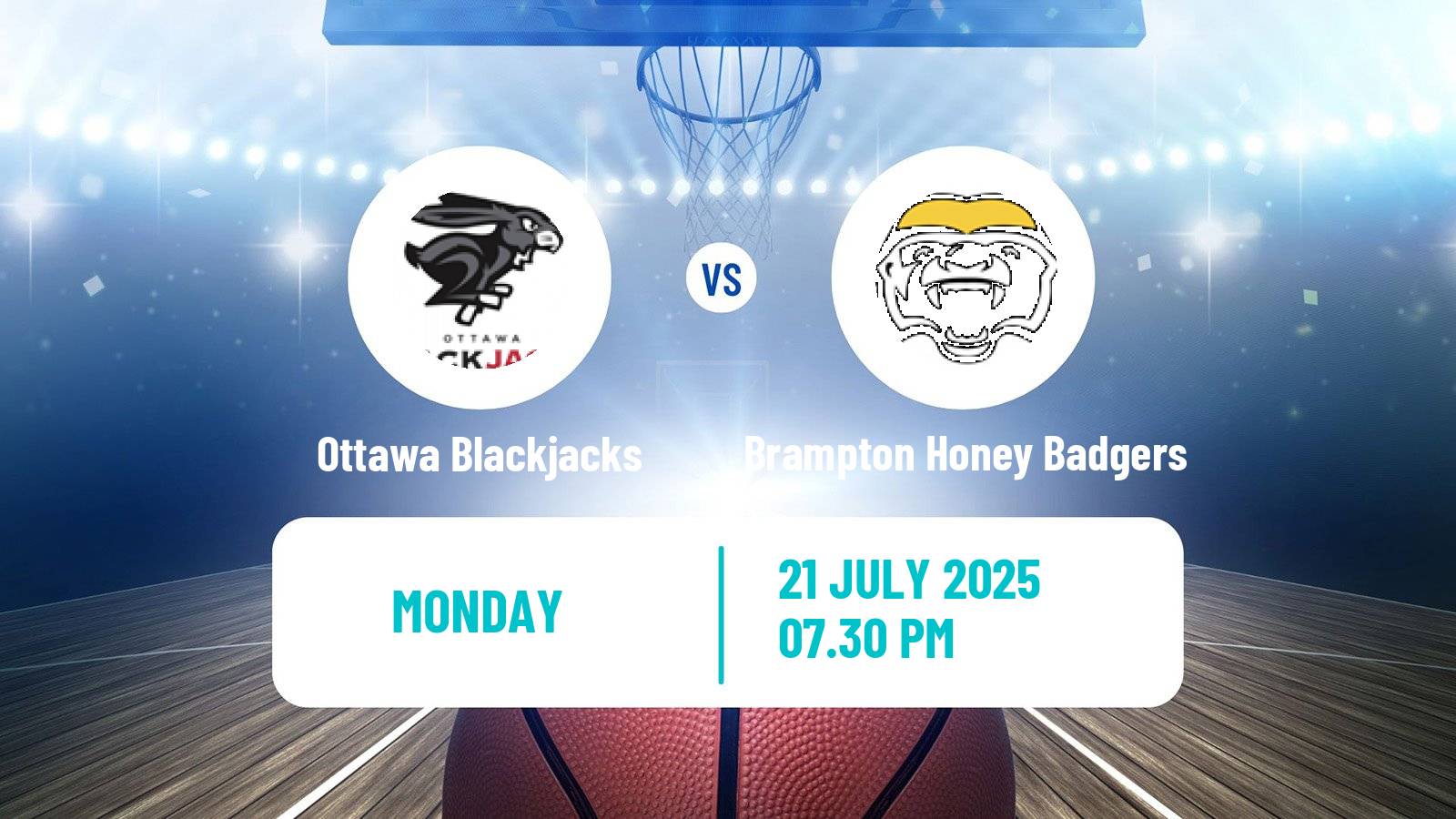 Basketball Canadian CEBL Ottawa Blackjacks - Brampton Honey Badgers