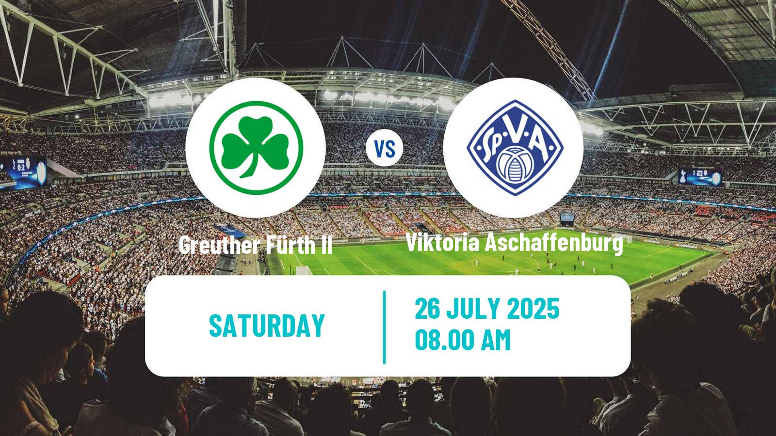 Football German Regionalliga Bayern Greuther Fürth II - Viktoria Aschaffenburg