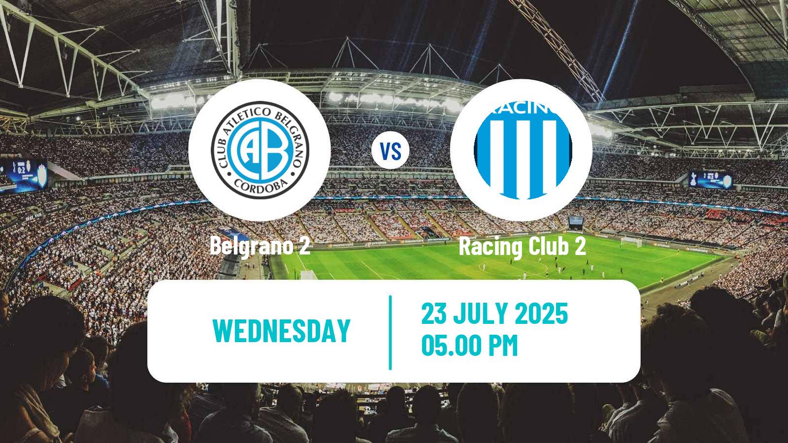 Football Argentinian Reserve League Belgrano 2 - Racing Club 2