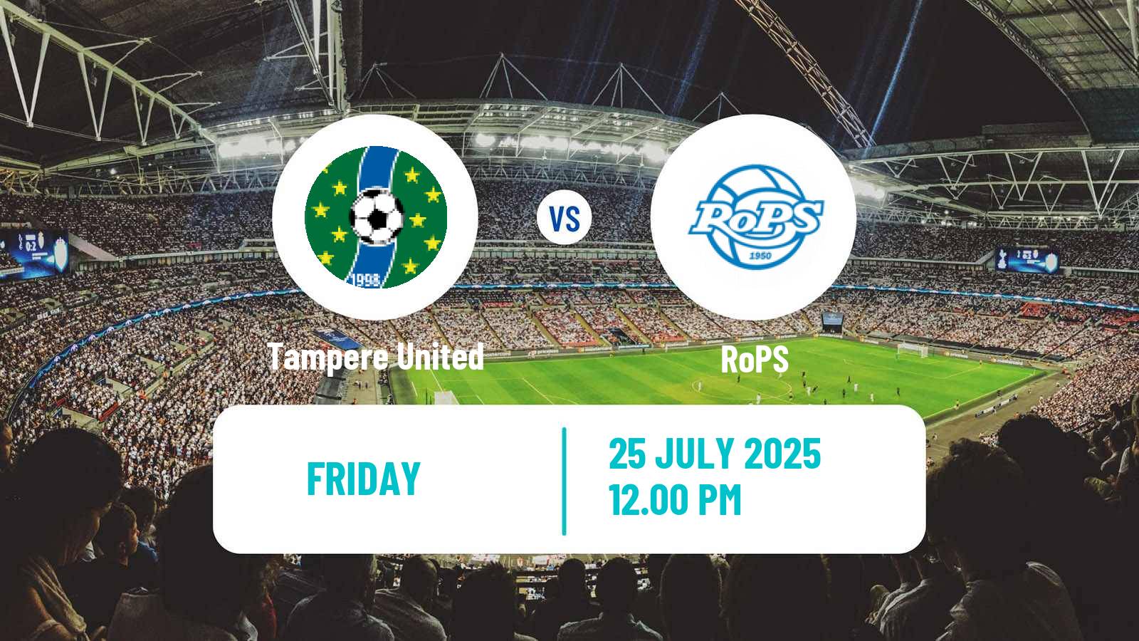 Football Finnish Ykkonen Tampere United - RoPS