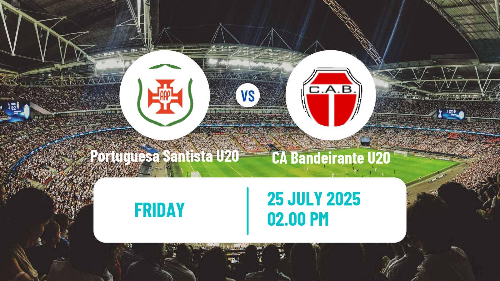 Football Brazilian Paulista U20 Portuguesa Santista U20 - CA Bandeirante U20