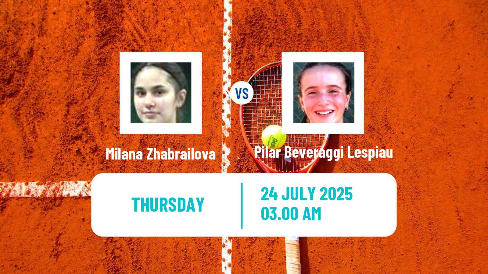 Tennis ITF W15 Kursumlijska Banja 12 Women Milana Zhabrailova - Pilar Beveraggi Lespiau