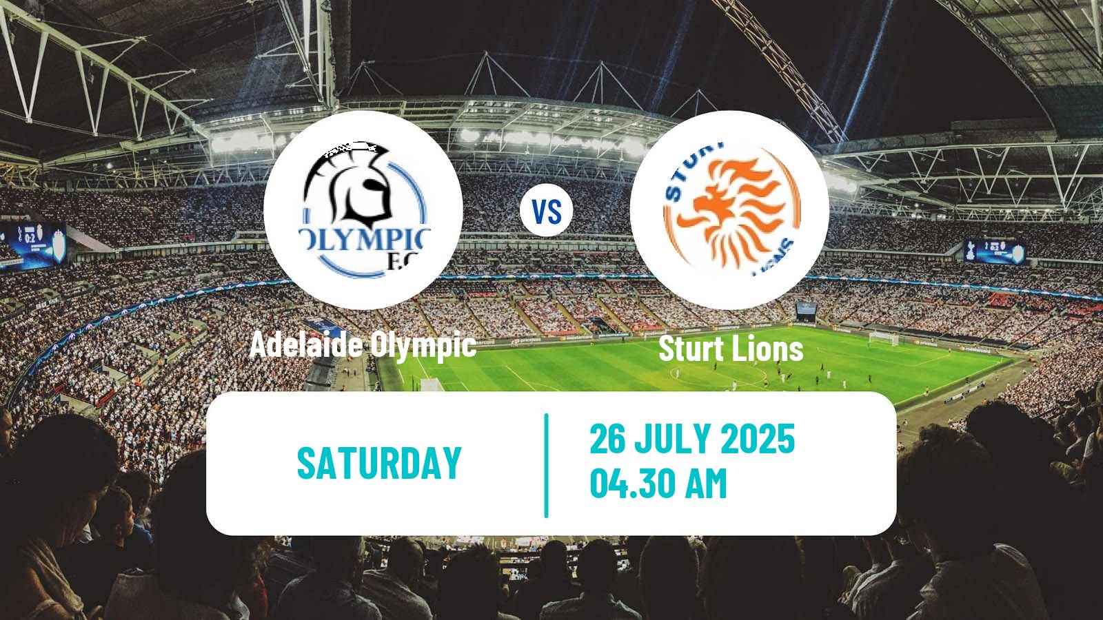 Football Australian SA State League Adelaide Olympic - Sturt Lions