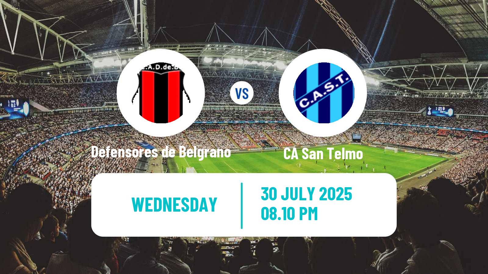 Football Argentinian Primera Nacional Defensores de Belgrano - San Telmo