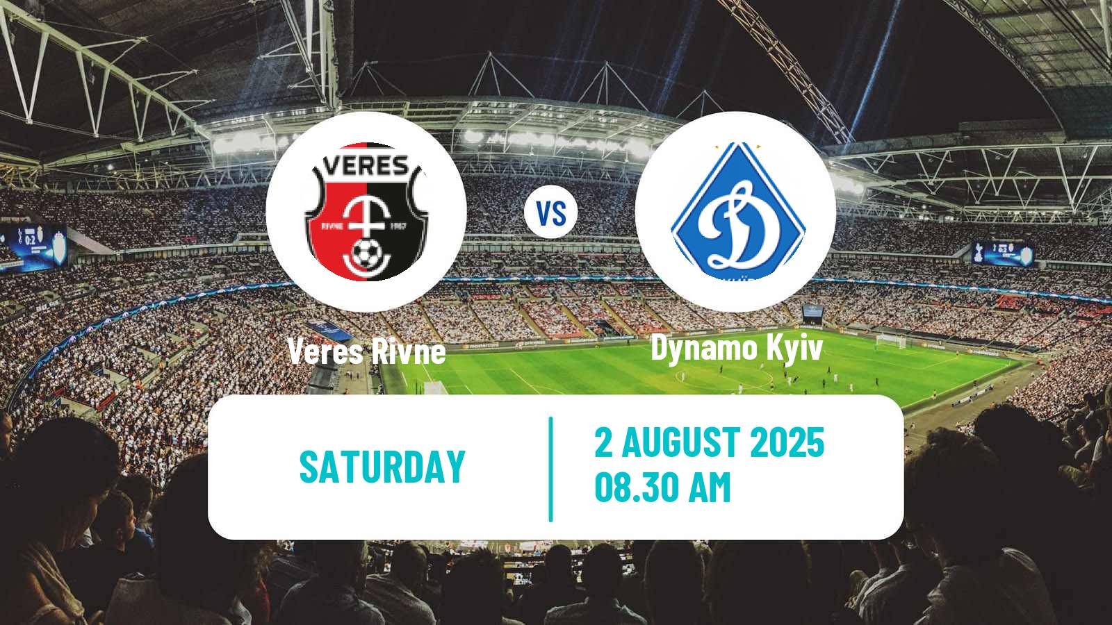 Football Ukrainian Premier League Veres Rivne - Dynamo Kyiv