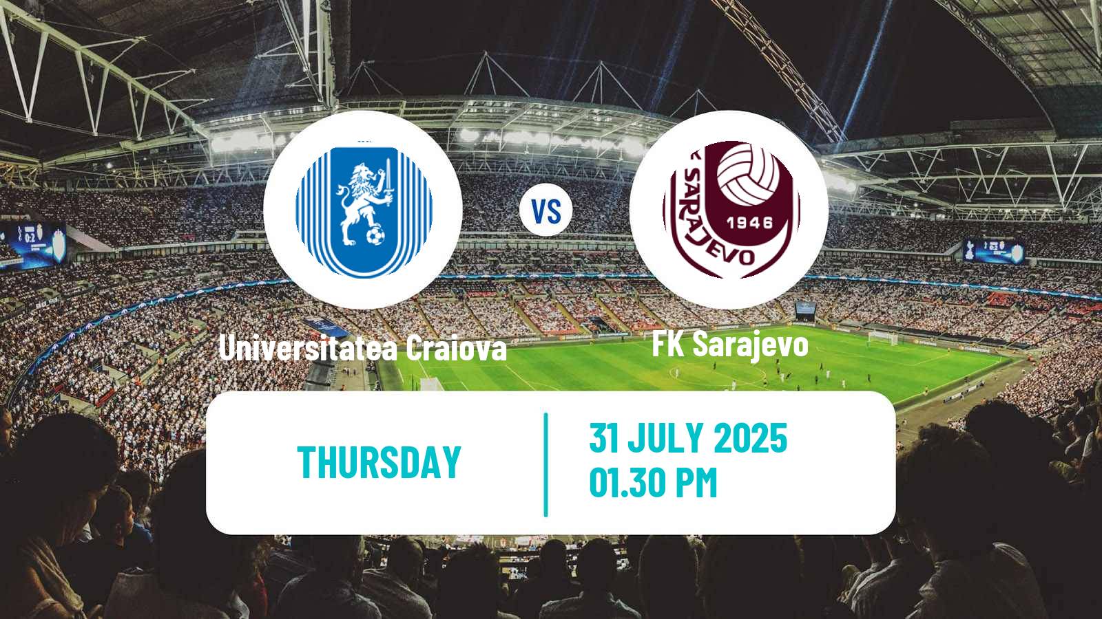 Football UEFA Europa Conference League Universitatea Craiova - Sarajevo