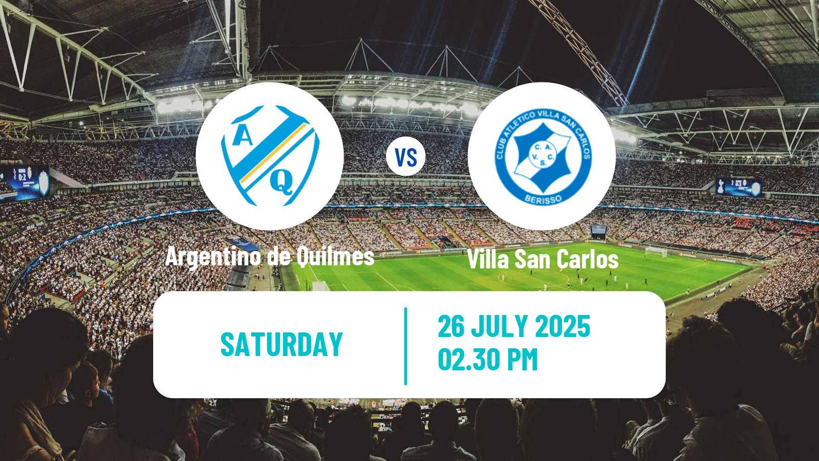 Football Argentinian Primera B Argentino de Quilmes - Villa San Carlos