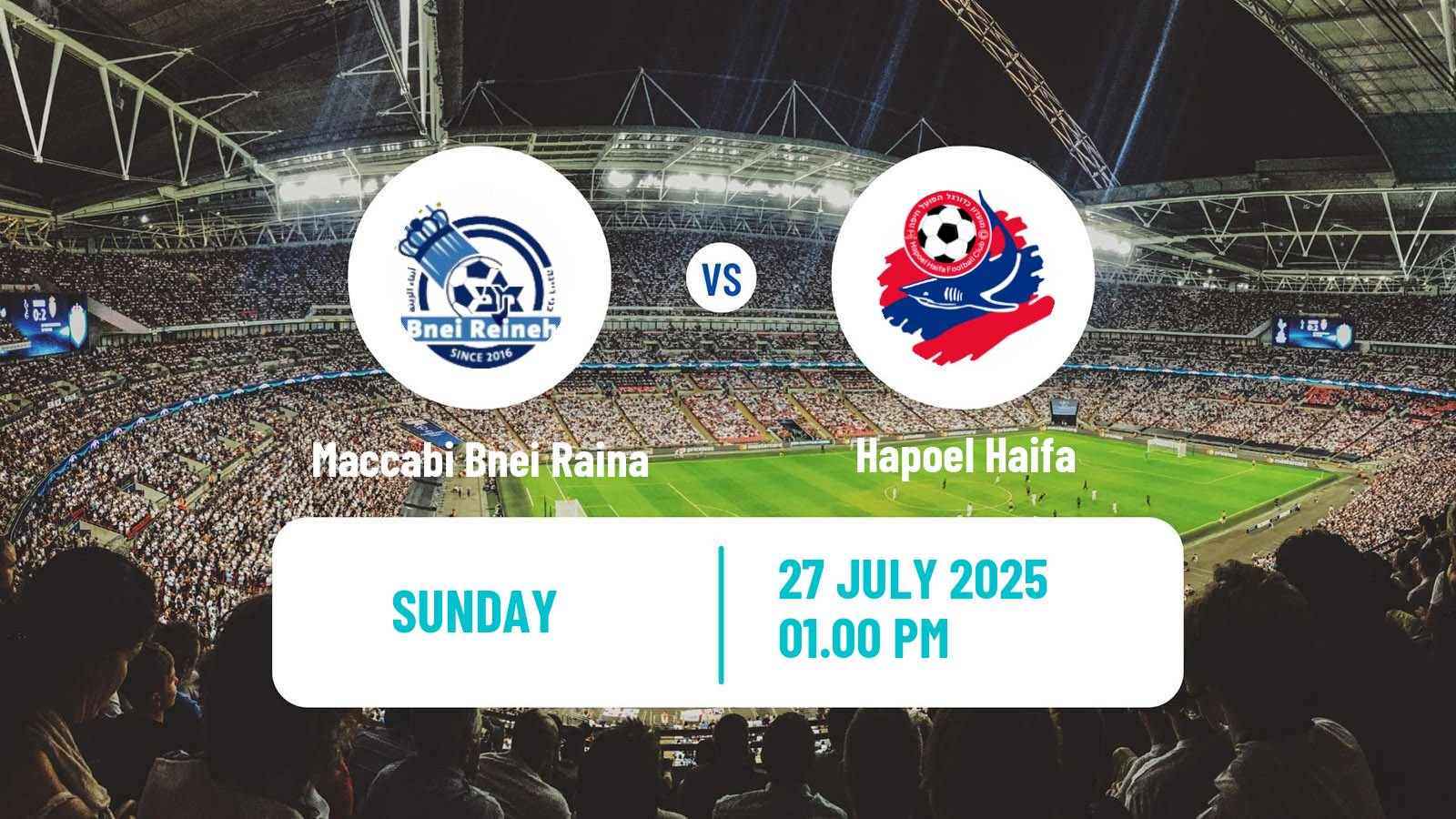 Football Israeli Toto Cup Maccabi Bnei Raina - Hapoel Haifa
