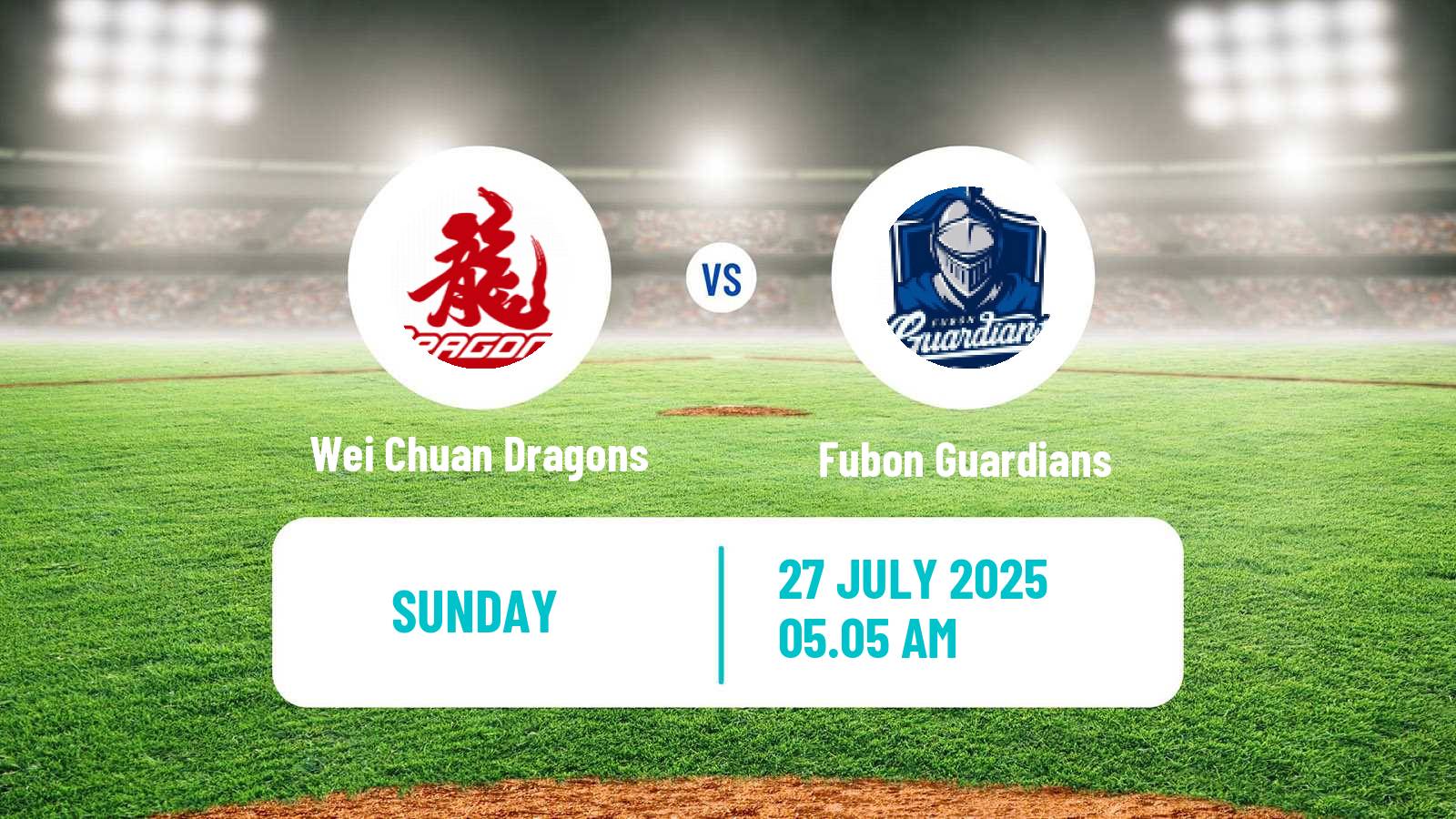 Baseball Taiwan CPBL Wei Chuan Dragons - Fubon Guardians