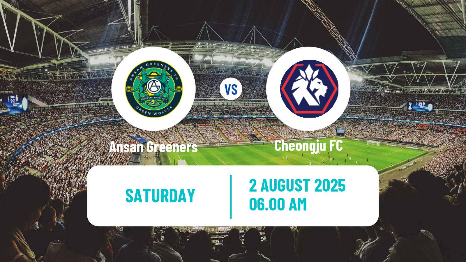 Football South Korean K-League 2 Ansan Greeners - Cheongju